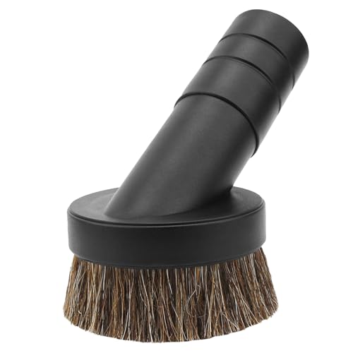 1.5" Vacuum Dust Brush Attachment Compatible with Pro Team Backpack Vacuum - 3" Round Dusting Brush with 1 1/2" Reducer Compatible with Vac Cleaner Parts # 100110; Soft Horse Hair for Better Cleaning