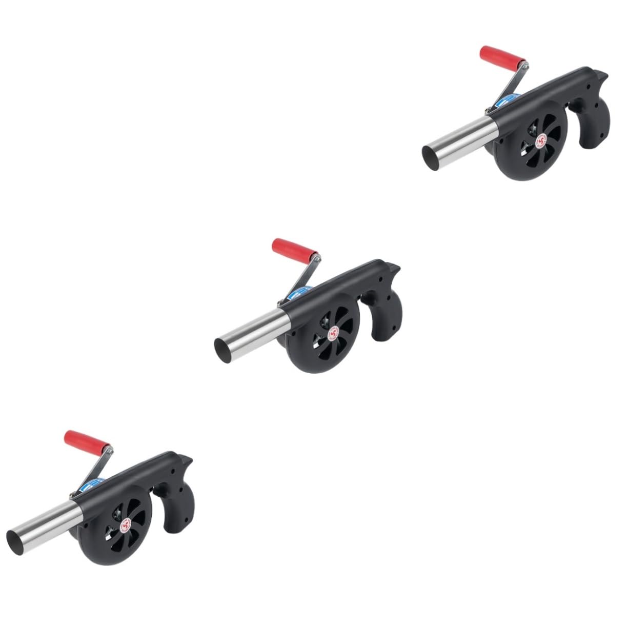 ibasenice 3 Pezzi Strumento Di Soffiaggio Da Campeggio Barbecue Griglia Pulizia Biancellino D'aria Ventilatore Portatile Soffiante Del Ventilatore Soffiatore Portatile Acciaio Inossidabile