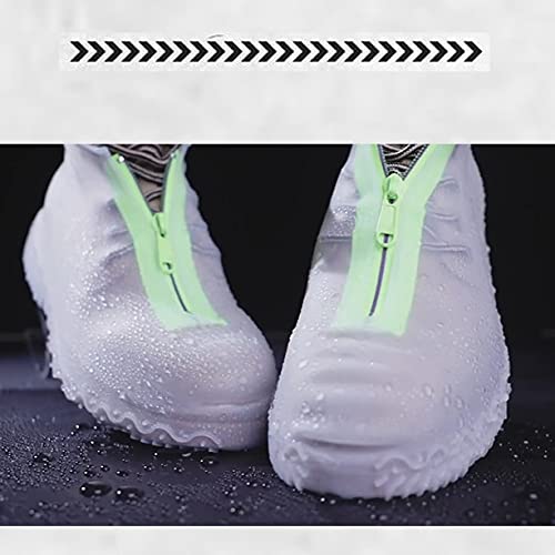 Cubiertas de Zapatos de Goma para Mujer y Hombre, Reutilizables, Impermeables, con Cremalleras, Silicona Antideslizante Blanca, Talla Pequeña miniatura 3