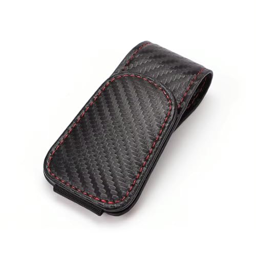 GLYGLY Brillenhalter für Auto Sonnenblende, für VW Polo VI (AW) 2019 2020 2021, Leder Sonnenbrillen Halterung/Ticket-Kartenclip, Auto Magnetische Brillenhalter,H