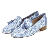 Leder Brunate Damen Slipper Blau Rauleder, 12-Italienisch:39, Color:blau-Kombi
