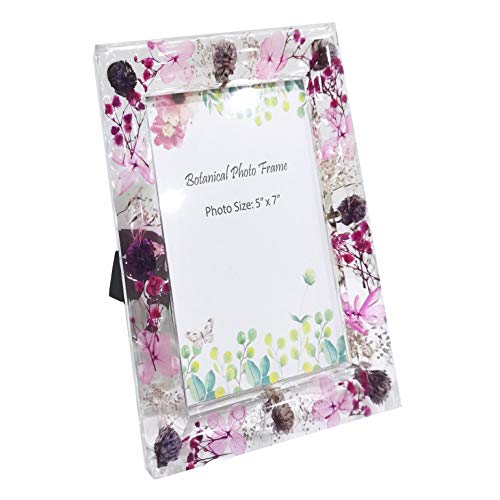 Walcohome 5X7 Purple Floral Picture Unique Wall And Tabletop Frame Great Christmas Decoration Meets Your Best Moments. 5X7 Acrylic Purple Frame To Present And Protect Your Most Cherished Memories! #TOP1
