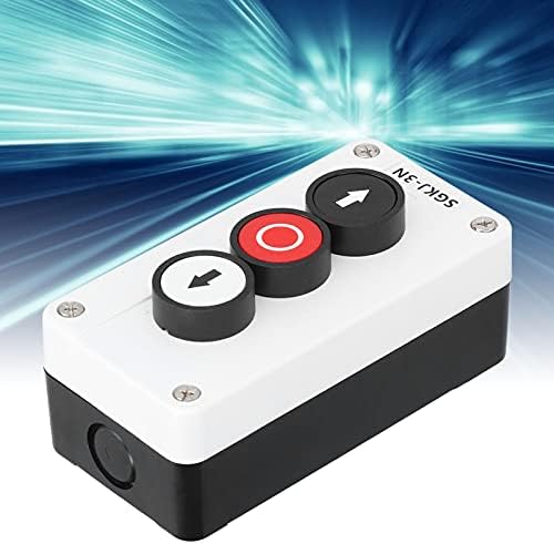 Emergency Stop Button, Station Box Up and Down Momentary Switch Box Enter Button Stop Control Push Button for Control for Industrial(SGKJ-3N)