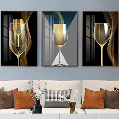 Peinture toile affiches doré vin verre bateau mur art photos salon