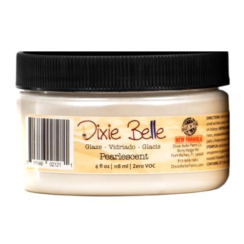Dixie Belle Glaze | Pearlescent (4oz) | Water-Based Paint Glaze | Paint Finish for Stippling and Color Washing | DIY Home DÃ©cor Glaze