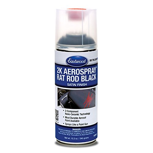 Eastwood 2K Catalyzed Aerospray Durable Rat Rod Satin Black Finish Aerosol 12.2 Oz #TOP1