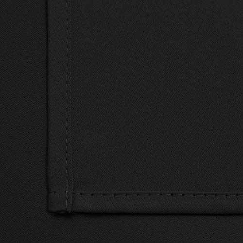 Yakamok Blackout Curtains for Bedroom - Grommet Thermal Insulated Room Darkening Curtains for Living Room, Set of 2 Panels (52 x 54Inch, Black)