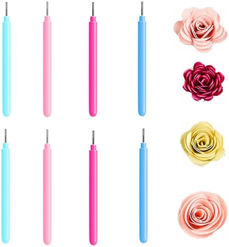 Briartw 4 Colors 8 Pieces Paper Quilling Tools Rolling Curling Quilling Needle Pen for Quilling Paper Strips 3D Flowers-Making Scrapbooking Craft Cardmaking Stencil Quilling Supplies