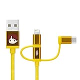 BTS Character Cables TinyTAN 3in1 Cable_SUGA (USB-A to USB-C, Micro USB, MFI Certified Cable) Compatible with Android, Galaxy Series, iPhone Series