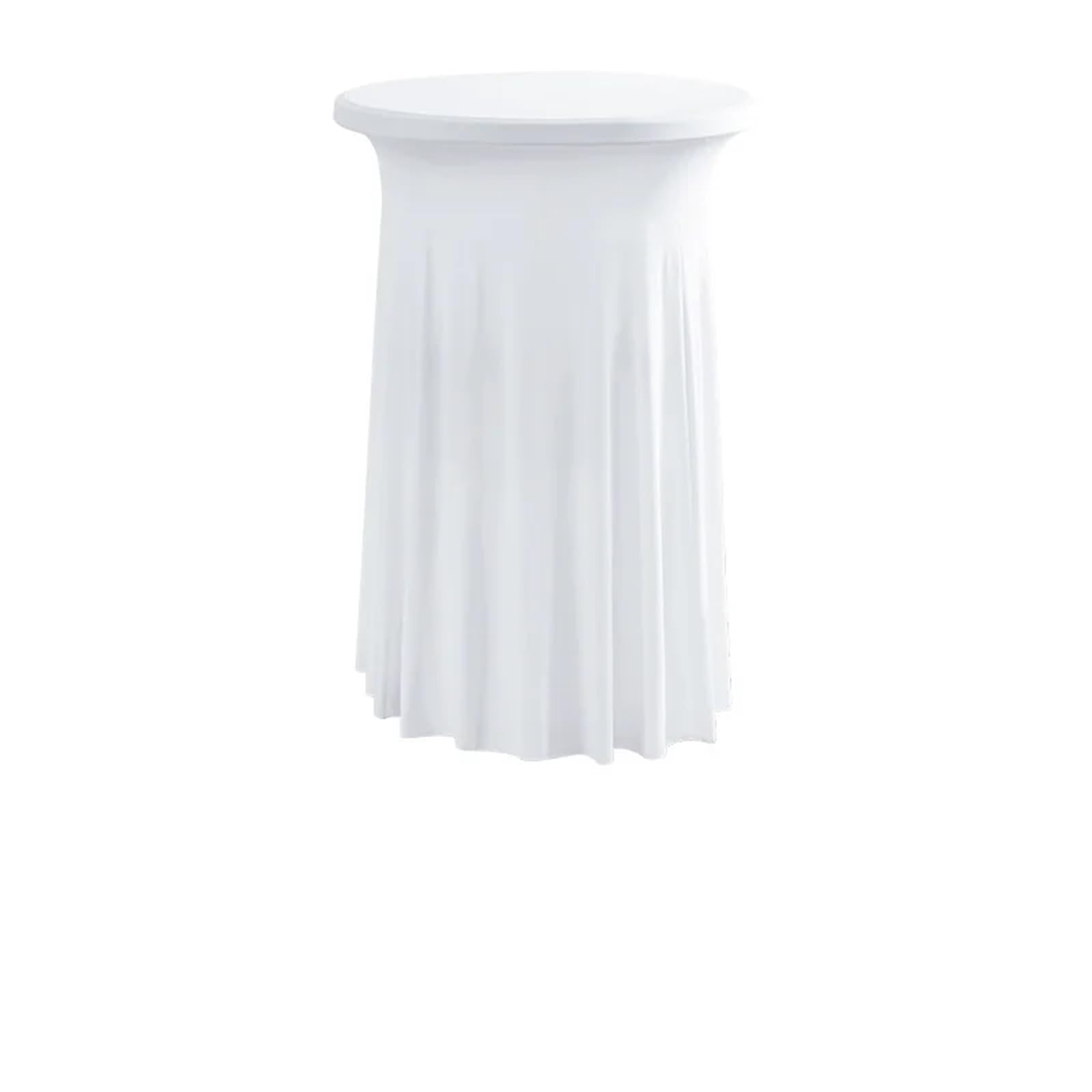 Xinglongs Spandex Cocktail Table Cover Round High Top Stretch Cocktail Tablecloth with Skirt, Wrinkle Free for Wedding Banquet(WHITE,60x110cm)