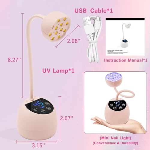 Image of CGBE UV LED Nail Lamp, 36W Mini Cordless Flash Cure Nail Lamp for Gel Nails