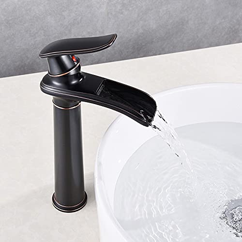Robinet de lavabo de salle de bain noir mitigeur anti-calcaire
