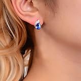 Allereya Vintage Sapphire Crystal Dangle Earrings Blue Sapphire Stud Earrings Teardrop Sapphire Earrings Gold Cz Waterdrop Earrings Jewelry for Women and Girls (Blue) - Image 7