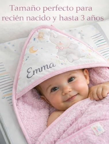 Miniatura 3 de Capa De Baño Bordada Personalizada Bebé 100 Algodón Con Capucha 100x100cm, Unisex Suave, Cómoda, Secado Rápido Ideal Recién Nacidos, Bebes Y Niños Pequeños, Regalo De Nacimiento, Babyshower