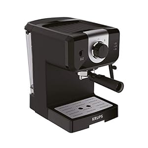 Krups Opio Steam & Pump XP320840 Espresso Coffee Machine, 1.5L, Black, Cappuccino