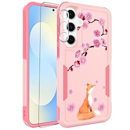 Ftonglogy for Samsung Galaxy S25 FE Case with Screen Protector Lucky Fox