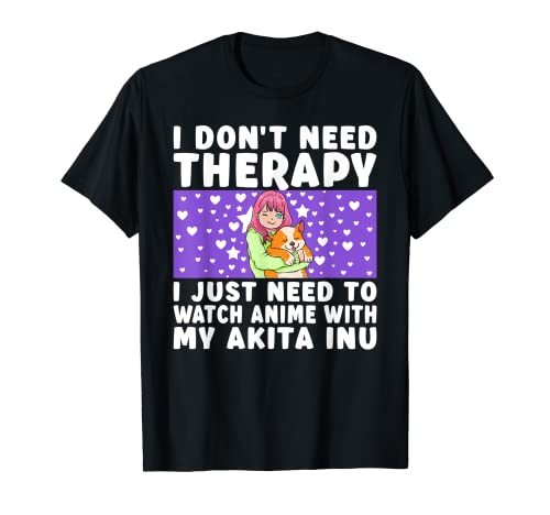 Arte de anime para adolescentes Akita Inu Dog Merch Amantes del anime Camiseta