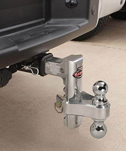 Trimax Trz4Alrp 4" Aluminum Adjustable Hitch With Dual Hitch Ball And Receiver Adjustment Pin, Silver #TOP1