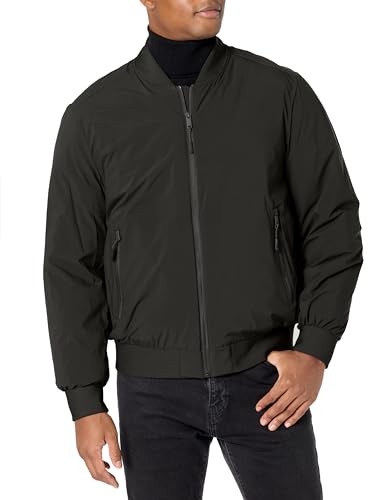 DKNY Mens Clean Zip Front Bomber Jacket