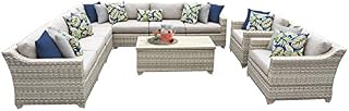 TK Classics FAIRMONT-10a 10 Piece Outdoor Wicker Patio Furniture Set