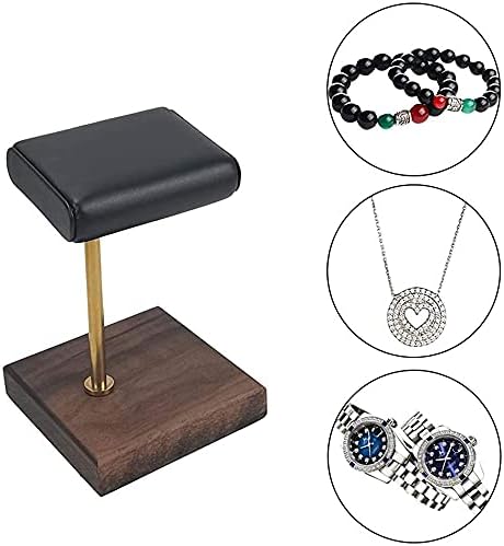 Hellery Watch Display Rack Stand Holder Jewellery Holder Jewellery Stand Earring Necklace, White Marble Base + Golden Stand, 10x10x14cm