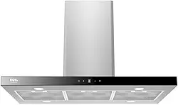 Coifa e Depurador de Ilha Eos 90cm Premium com Painel Digital Touch e Vazão de 1200m³/h Inox Eco91itdi 110v