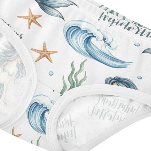 Girls Underwear Toddler 2t Cotton Panties Little Girl Cartoon Underpants Briefs Blue Mermaids Bubble Sea4