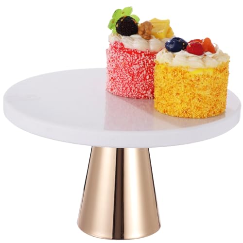 NIMBLOOM Marble Cake Stand, 7.9 inch White and...
