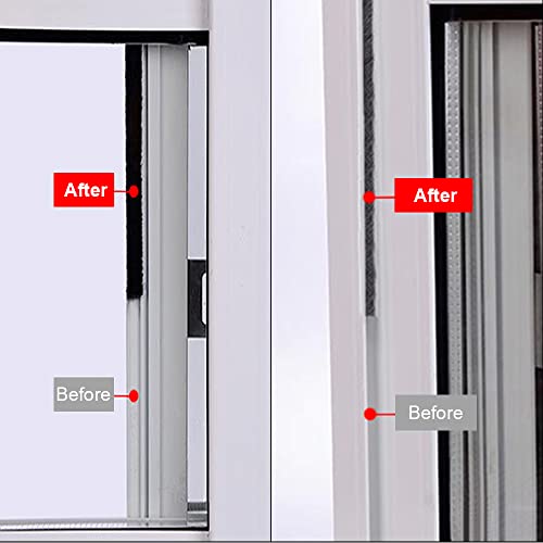 Sliding Glass Door Weatherstripping,Mairuker Weather Stripping Brush For Sliding Windows/Doors,Pile Self Adhesive Weatherstrip Seal Strip 11/32 Inch X 3/16 Inch X 33 Ft #TOP4
