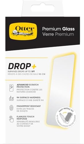 OtterBox Premium Ochraniacz ekranu dla iPhone 15 Pro, Szkło hartowane, zaawansowana ochrona przed zarysowaniami, wytrzymuje upadki z wysokości do 3ft, Ochrona Antybakteryjna
