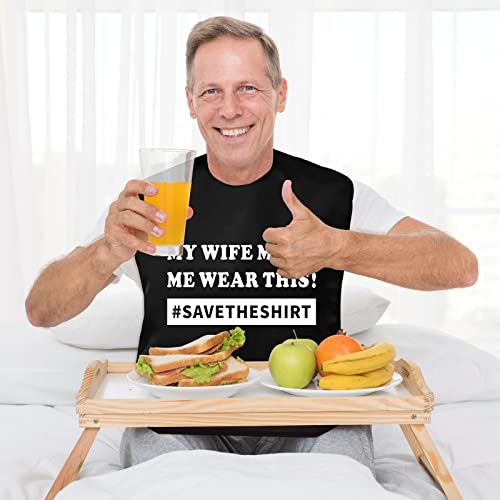 Funny Adult Bibs For Men, Washable Reusable Dining Clothing Protector With Crumb Catcher, Waterproof Feeding Bib For Elderly, Birthday Gag Gifts For Dad Grandpa Husband Uncle #TOP2