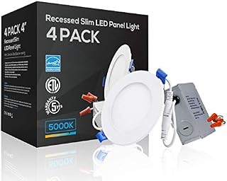 TORCHSTAR 4 Inch 10W Ultra-Thin Recessed Lighting with Junction Box, Dimmable Can-Killer Downlight