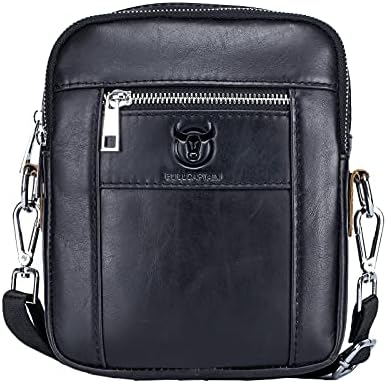UBORSE Mens Leather Shoulder Bag Casual Messenger Bag Vintage Crossbody Pack Handbag for Business Travel Hiking Daily Use
