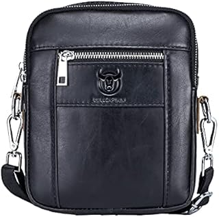 UBORSE Mens Leather Shoulder Bag Casual Messenger Bag Vintage Crossbody Pack Handbag for Business Travel Hiking Daily Use