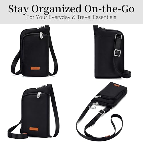 RONSIN Small Anti Theft Crossbody Bags for Women RFID Cell Phone Purses, Small Shoulder Bag Anti-theft Design for Travel, Sport, Work(Black) by RONSIN - Used condition - Image 6