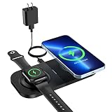 Dual Wireless Charger for iPhone and Apple Watch Charger, Duo Charging Pad for iWatch 7/6/SE/5/4/3/2