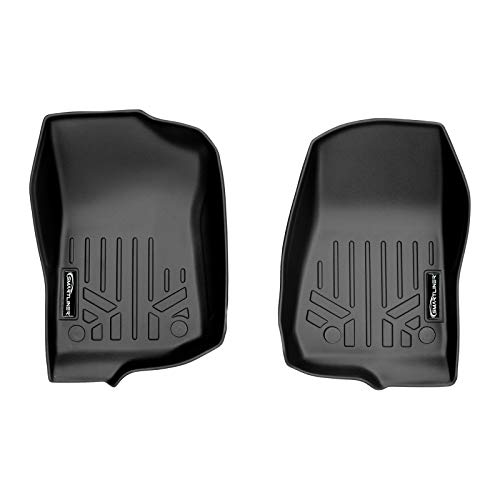 MAXLINER Floor Mats 1st Row Liner Set Black Compatible with 2018-2021 Wrangler JL Unlimited 4-Door and 2-Door / 2021 Gladiator