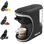 KEEPLUCK Macchina da caffè 3 in 1 compatta e salvaspazio, compatibile con capsule Nes/DG/Mio e caffè in polvere, 600 ml (ST-551)