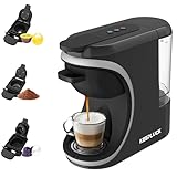 KEEPLUCK Macchina da caffè 3 in 1 compatta e salvaspazio, compatibile con capsule Nes/DG/Mio e caffè in polvere, 600 ml (ST-551)