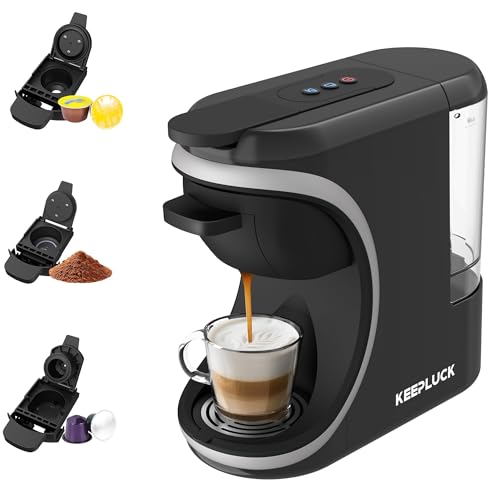 KEEPLUCK Macchina da caffè 3 in 1 compatta e salvaspazio,