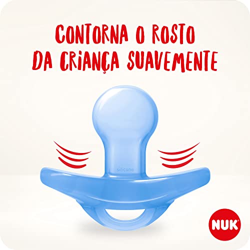 NUK Kit Com 2 Chupetas Sensitive Soft 100% Silicone Boy S1 - Azul/Verde Tam 1 (0-6 Meses)