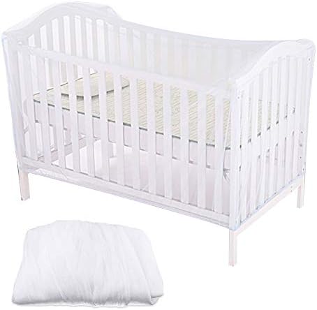 KBNIAN Mosquito Net Baby Cot Net 135x60 cm Travel Cot Mosquito Net Portable Cot Insect Net Fine Mesh Anti-Mosquitoes for Baby Cots Cribs Cot Bed Baby's Good Sleep - White