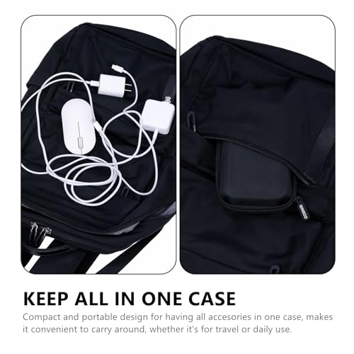Ginsco Hard Shell Protection Case Electronic Accessories Organizer Pouch for MacBook Air/pro Adapter Chargers Cables Power Bank, for Sandisk Portable SSD Flash Disk SD Card (Black)