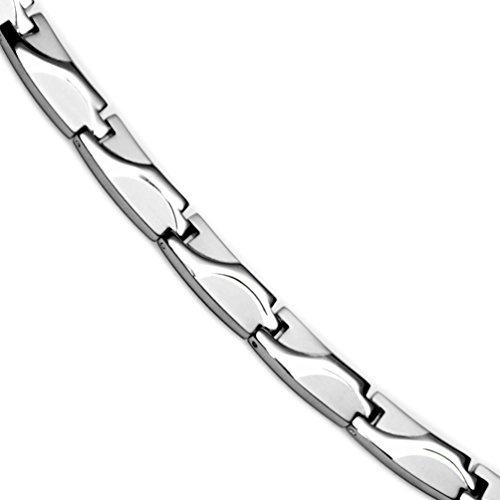 Accents Kingdom Men's Wave Pattern Titanium Magnetic Link Golf Necklace 20" #TOP1