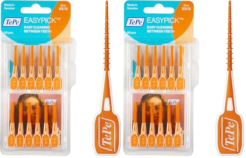 Miniatura 2 de TEPE Palillos Interdentales Easypick Alillos de Limpieza Interproximal, para Espacios Estrechos y Muy Estrechos, Tamaño XS/S/Es en Un Práctico Estuche de Viaje, Color Naranja, 60 Unidades