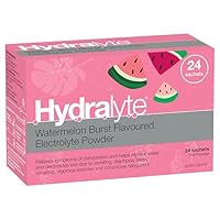 Hydralyte Watermelon Burst Flavoured Electrolyte Powder 24 Packs - Everyday Rehydration for Dehydration Relief Due to Heat, Travel, Illness & Exercise