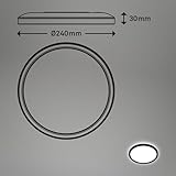 BRILONER - LED Ceiling lamp with Motion Detector IP44 3m Range, Neutral White Light Colour, Flat, 120 Degree Detection, LED Ceiling Light, LED Panel, Bathroom lamp, Bathroom lamp, 29x3 cm, Black - Image 8