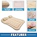 A ABSOPRO Car Air Mattress Camping Mattress Comfortable Backseat Bed Mat Air Bed for Napping Travel Beige