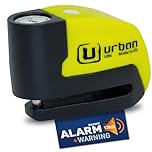 URBAN UR6 Candado Moto con Alarma Inteligente | Antirrobo Disco Más Eficaz | Hi-Tech, 120db, LED, Warning Sensibilidad A+, Pila CR2 Larga Duración, Más Impermeable, Pinza 6mm Universal Scooter Bici