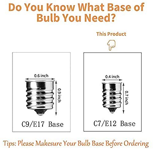 Goothy Clear Torpedo Tip Replacement Lights Bulbs, 7 Watt C26 Incandescent Bulbs Ul Listed For Electric Window Candle Lamps, Nightlights, Chandeliers, C7/E12 Candelabra Base -Pack Of 25 #TOP6